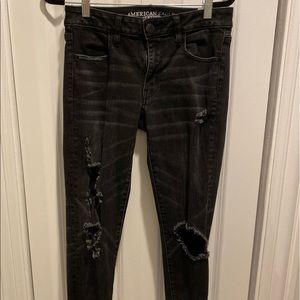 American Eagle Ankle Jegging Distressed Jeans